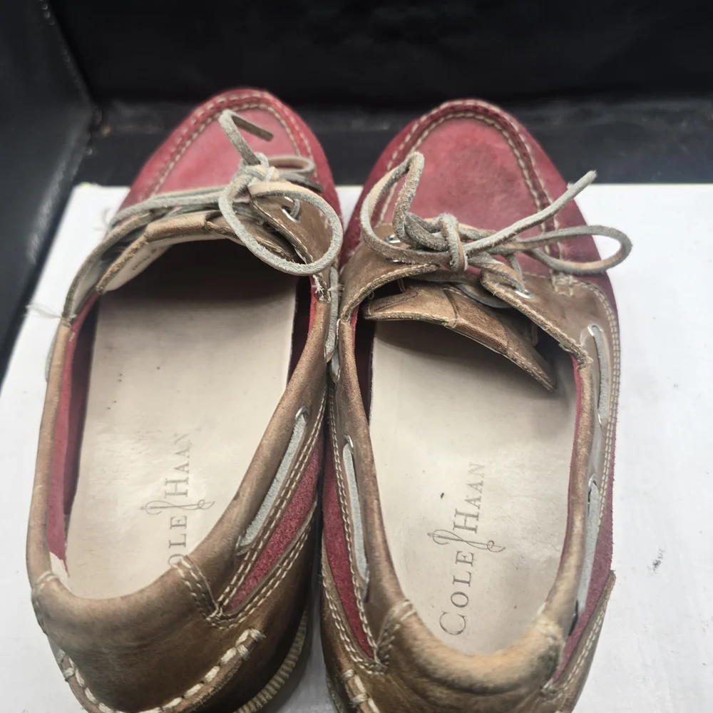 Cole Haan Men's Red and‎ Tan Boat Shoes